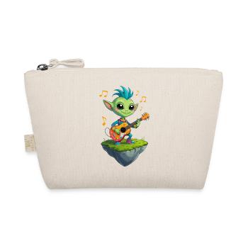 Grüner Goblin mit Gitarre - Bio-Täschchen - Natur - Vorne