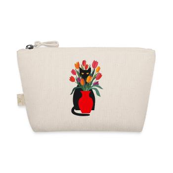 Chat noir et tulipes - Trousse biologique - nature - Devant
