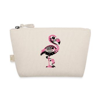Flamingo Skeleton Pink Gothic - Organic Pouch - nature - Front