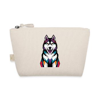 Bunter Husky-Hund - Bio-Täschchen - Natur - Vorne