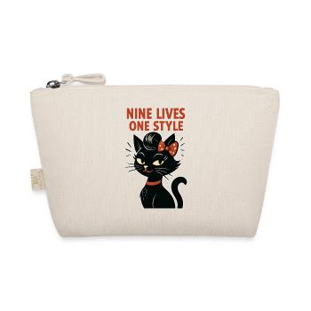 Rockabilly Cat: 50s Retro - Organic Pouch - nature - Front