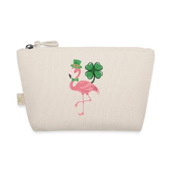 Flamingo im Shamrock-Stil - Bio-Täschchen - Natur - Vorne