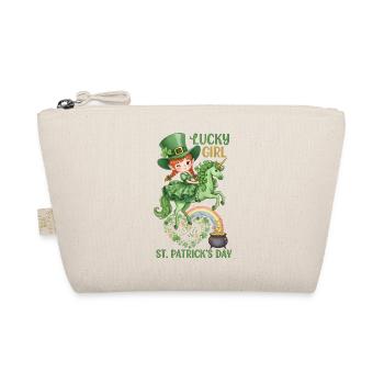 Lucky Girl St. Patrick’s Day Funny Quote - Organic Pouch - nature - Front