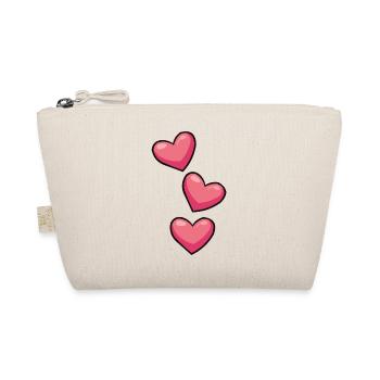 Threesome hearts in pink - Organic Pouch - nature - Front