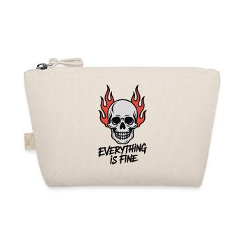 Skull On Fire Everything Is Fine - Bio-Täschchen - Natur - Vorne
