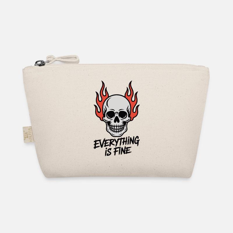 Skull On Fire Everything Is Fine Bio-Täschchen