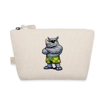 Rhinoceroswith Hibiscus Shorts - Organic Pouch - nature - Front