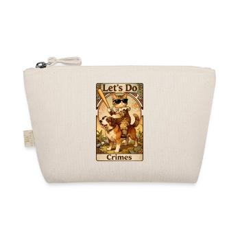 Lustige Katze und Hund Vintage-Jugendstil - Bio-Täschchen - Natur - Vorne