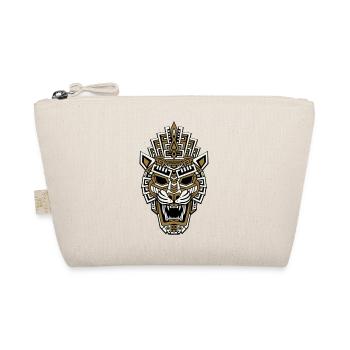 Masque Jaguar Maya Inca Or et Blanc Totem Tribal - Trousse biologique - nature - Devant