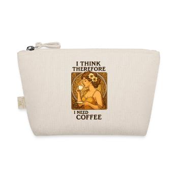 Art Nouveau Pin-Up: I think, therefore coffee - Bio-Täschchen - Natur - Vorne