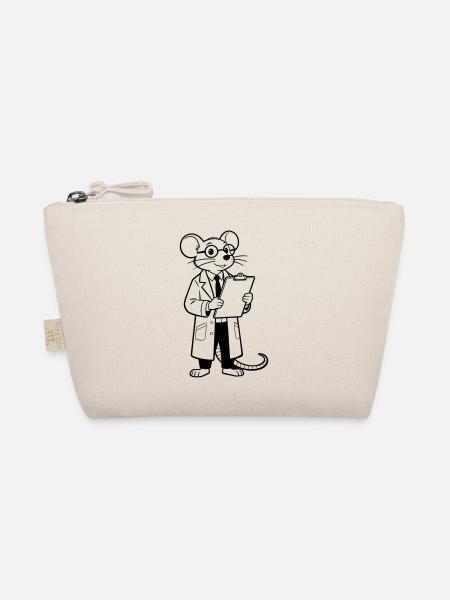 scientist mouse - Organic Pouch - nature - Front