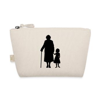 Grandparents Grandchild Silhouette Walking Family - Organic Pouch - nature - Front