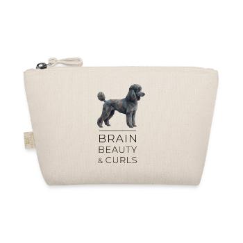 Poodle Low-Poly Art - Brain, beauty & curls - Organic Pouch - nature - Front
