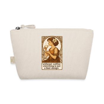 Pin-up Art nouveau : pas de design sans café - Trousse biologique - nature - Devant