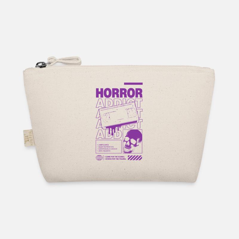 Horror Addict VHS Aesthetic Skull Organic Pouch