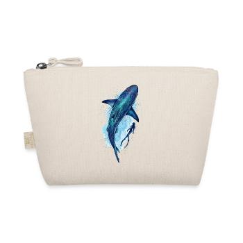 Tiger shark & diver - Organic Pouch - nature - Front