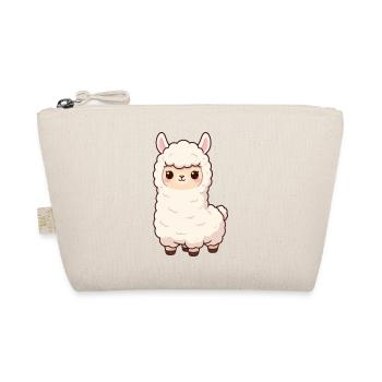 Alpaka Kawaii Geschenk Geburtstag  - Bio-Täschchen - Natur - Vorne