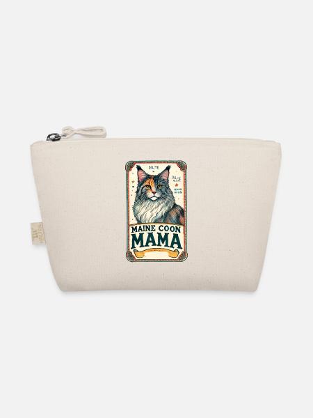 Maine Coon Mama Vintage-Poster - Bio-Täschchen - Natur