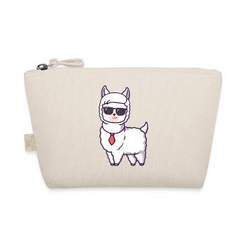 Cool Llama with Sunglasses Tie - Organic Pouch - nature - Front