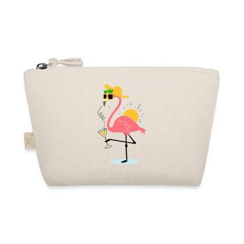 Flamingo Summer Design – Tropical vibe - Organic Pouch - nature - Front