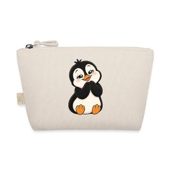 Süßer Cartoon Pinguin entzückt - Bio-Täschchen - Natur - Vorne