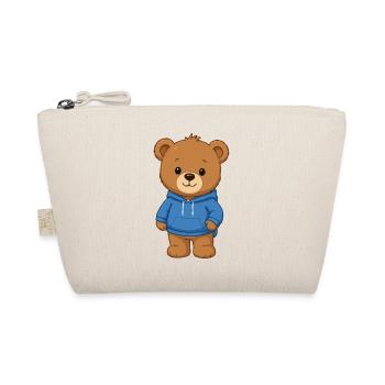 Ours en peaux en sweat à capuche bleu - Trousse biologique - nature - Devant