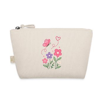 Blumenzauber mit Schmetterling - Bio-Täschchen - Natur - Vorne