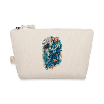 Bouldern Frau Design – Kletterin an Boulderwand - Bio-Täschchen - Natur - Vorne