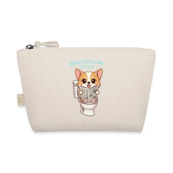 Corgi-Nachrichtensprecher über das Design eines niedlichen Hundes auf der Toilette - Bio-Täschchen - Natur - Vorne