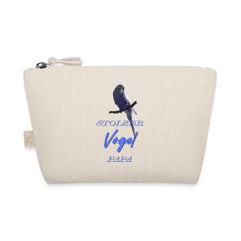 Stolzer Vogel Papa - lustige Geschenkidee  - Bio-Täschchen - Natur - Vorne