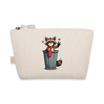 Waschbär in Mülltonne mit roter Krawatte - Bio-Täschchen - Natur - Vorne