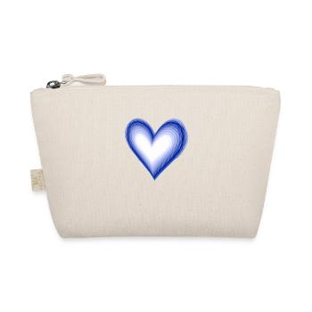 Herz blau Geschenkidee - Bio-Täschchen - Natur - Vorne