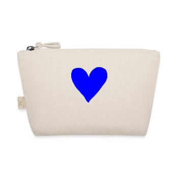 Herz blau Geschenkidee - Bio-Täschchen - Natur - Vorne