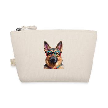 German Shepherd Dog with Glasses Cool Colorful - Organic Pouch - nature - Front