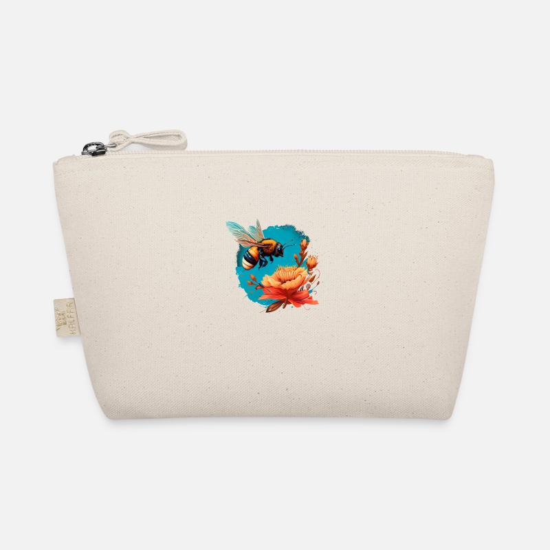 Cool Bee Motif with Great Flower Cartoon Comic Organic Pouch