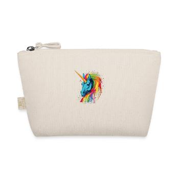 Colorful unicorn with rainbow mane - Organic Pouch - nature - Front