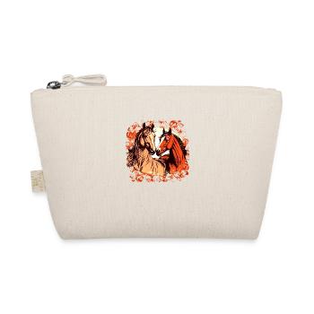 Two Horses in Love - Horse Motif - Organic Pouch - nature - Front