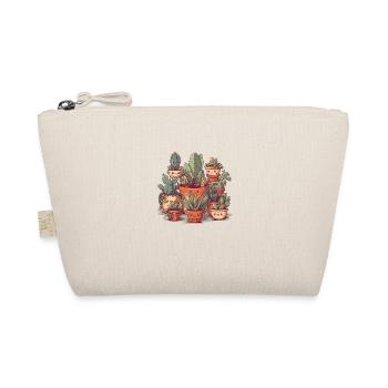 Cute succulents as comic in ceramic pots - Organic Pouch - nature - Front