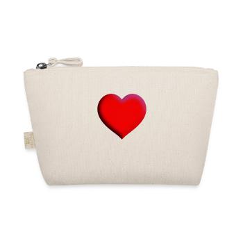 Herz rot Geschenkidee Liebe Valentinstag - Bio-Täschchen - Natur - Vorne