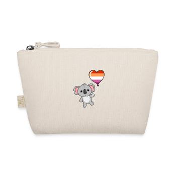 Koala Heart Balloon Orange Pink Lesbian - Organic Pouch - nature - Front