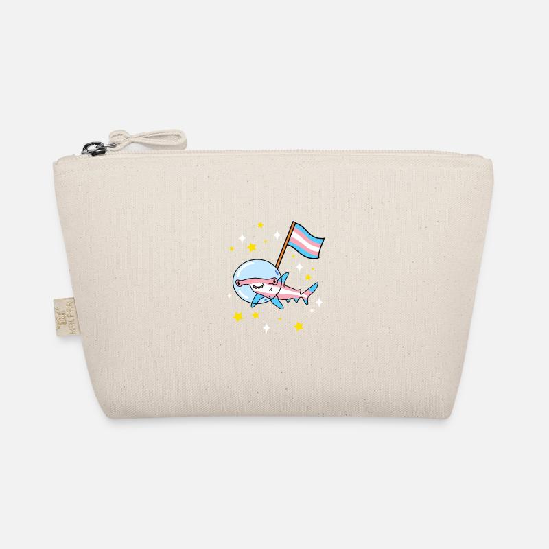 Trans Pride hammerhead shark in space Organic Pouch