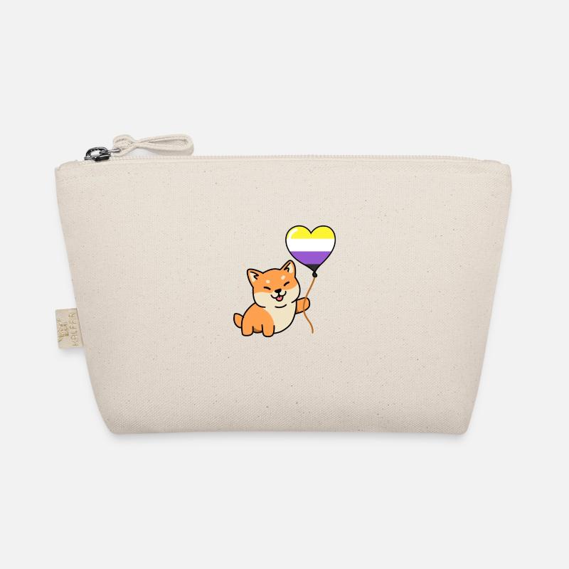 Shiba Inu Nonbinary Pride Balloon Nonbinary Pride Organic Pouch