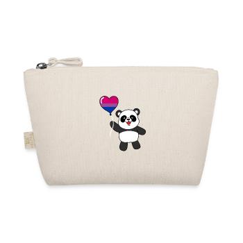 Panda Bisexual Pride Heart Balloon - Organic Pouch - nature - Front
