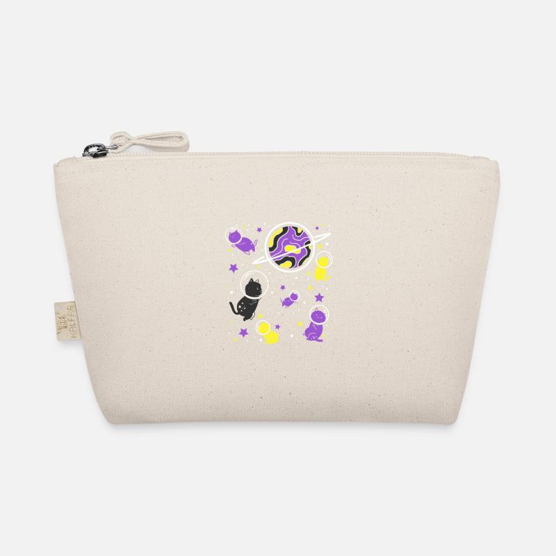 Nonbinary Pride Cat in Space Organic Pouch