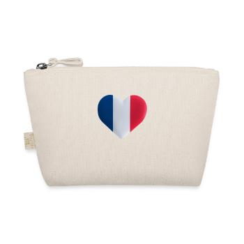 Frankreich Geschenkidee französische Flagge - Bio-Täschchen - Natur - Vorne