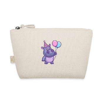 Hippopotamus Birthday Baby - Organic Pouch - nature - Front
