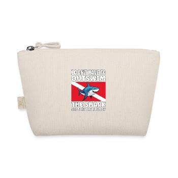 Funny Scuba Diving – Outswim the Shark Quote - Organic Pouch - nature - Front