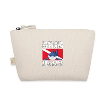 Funny Scuba Diving – Outswim the Shark Quote - Organic Pouch - nature - Front