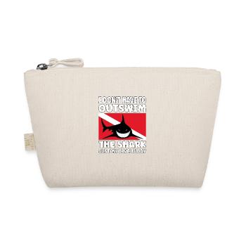 Funny Scuba Diving – Outswim the Shark Quote - Organic Pouch - nature - Front
