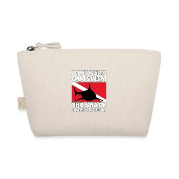 Funny Scuba Diving – Outswim the Shark Quote - Organic Pouch - nature - Front